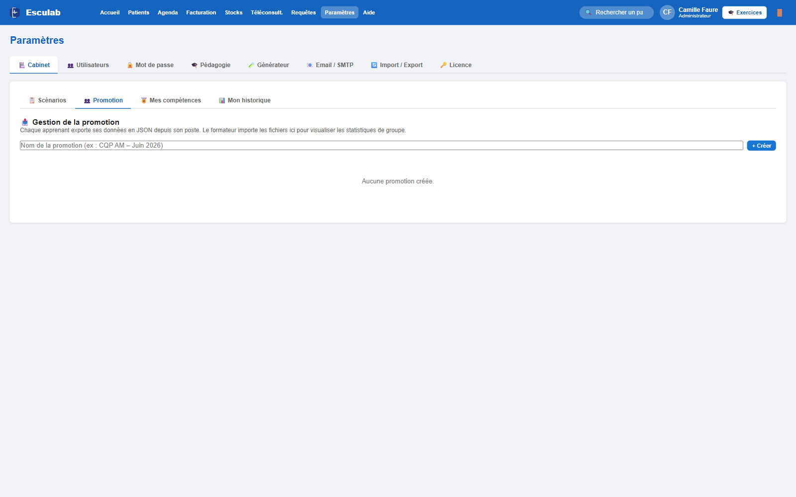 Gestion des promotions Esculab