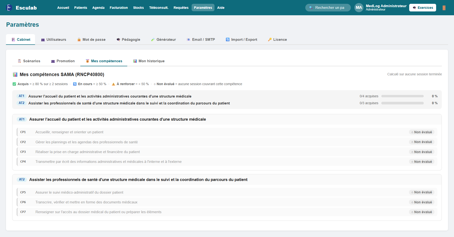 Suivi et validation des compétences dans Esculab SAMA